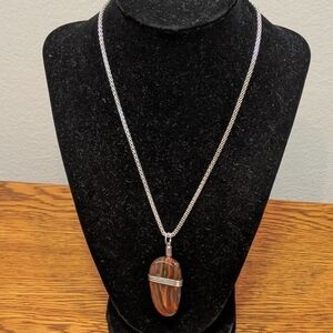Sterling Silver Wire Wrapped Agate Stone NWOT